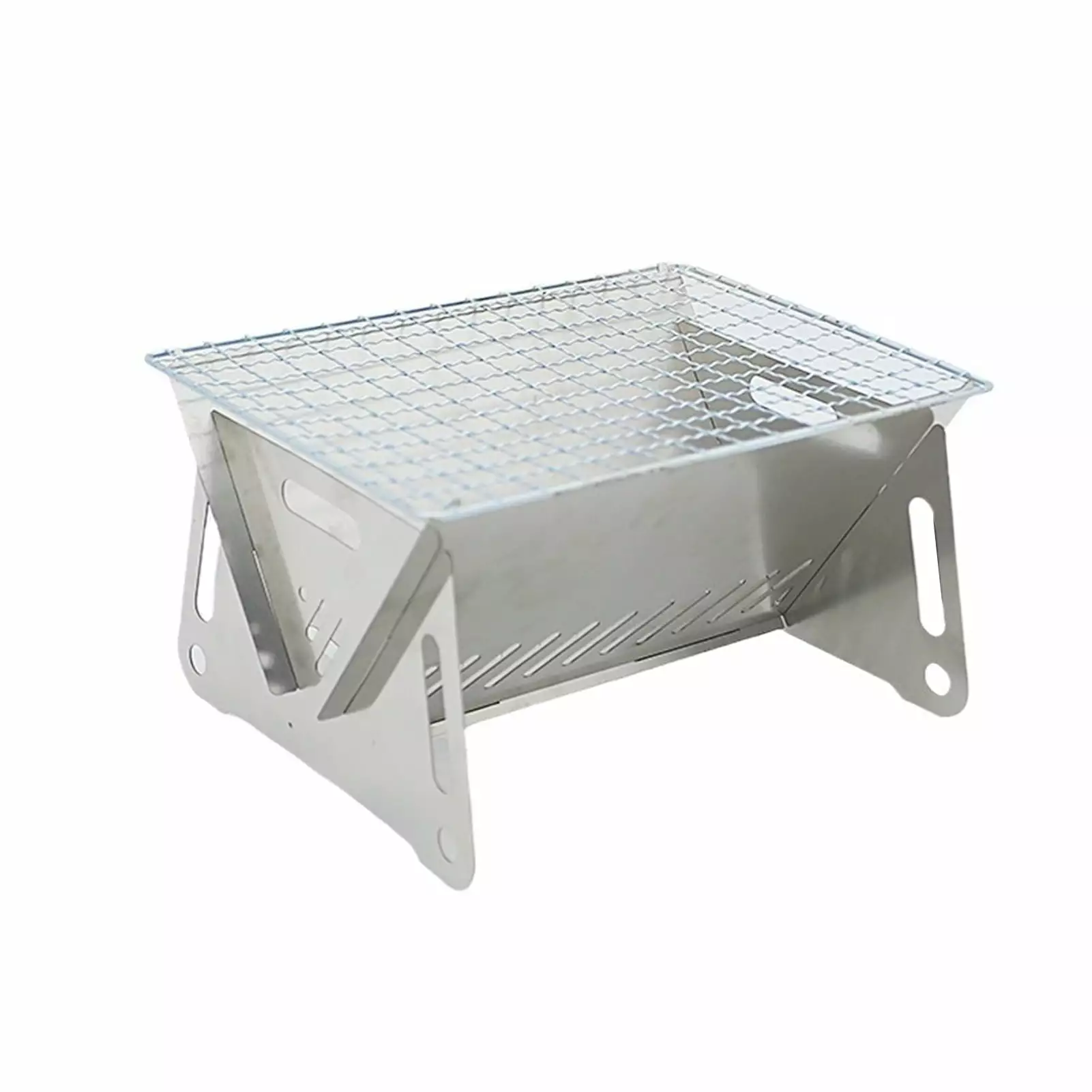 TNOBHG Sturdy Stainless Steel Folding Campfire Grill Outdoor Barbecue