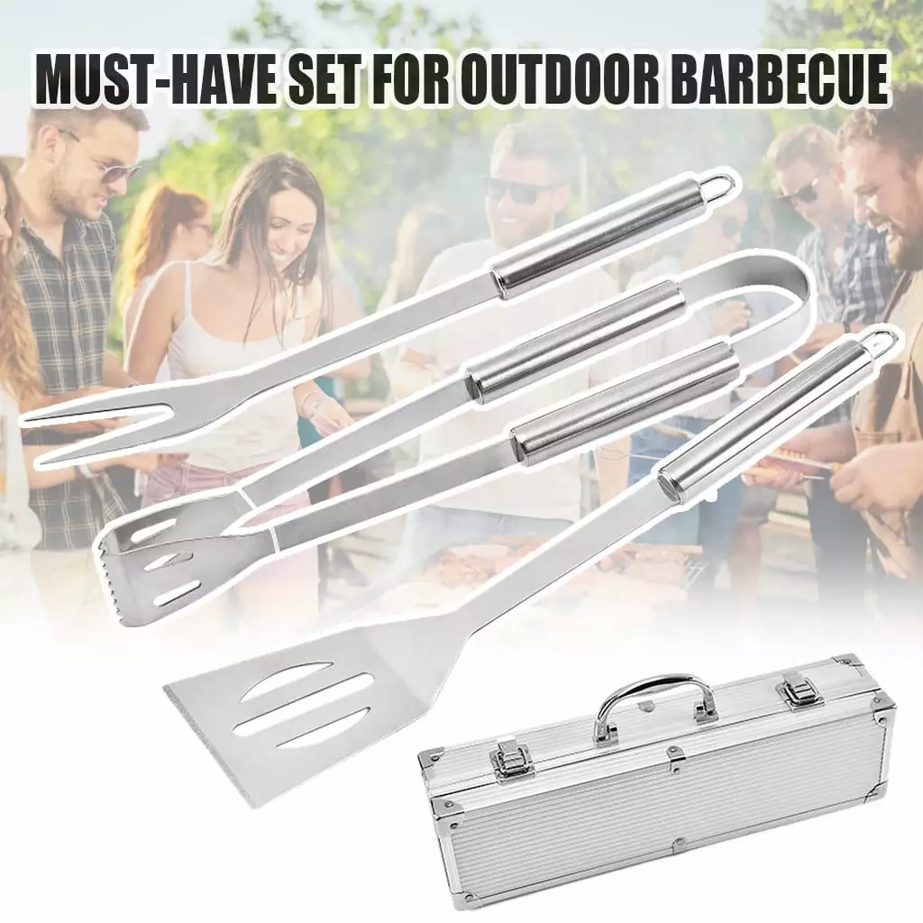 TSApan Clearance Cutter Set Stainless Steel Barbecue Outdoor Tool Kitchen Dining Accessories