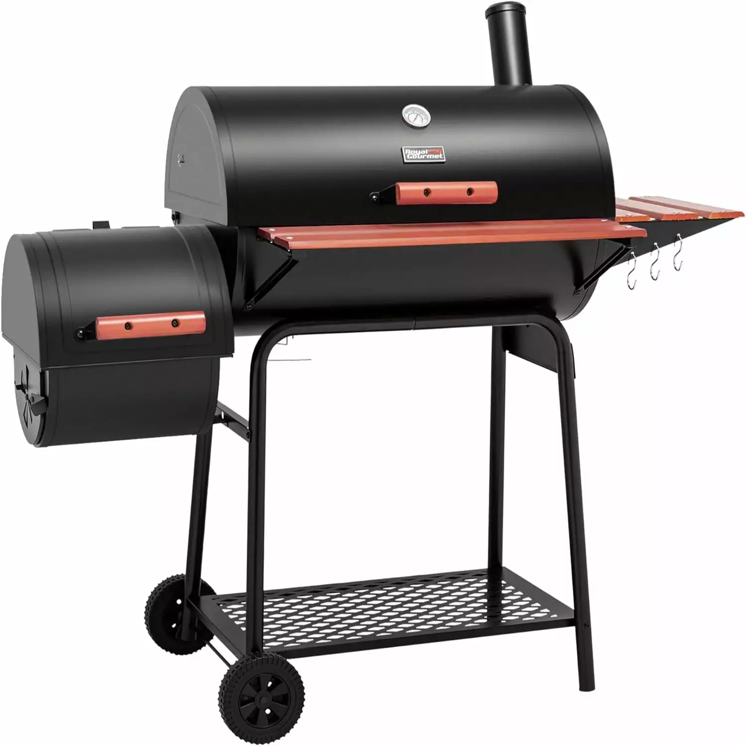 CC1830W 30-Inch Barrel Charcoal Grill Side Table Outdoor Backyard Parties