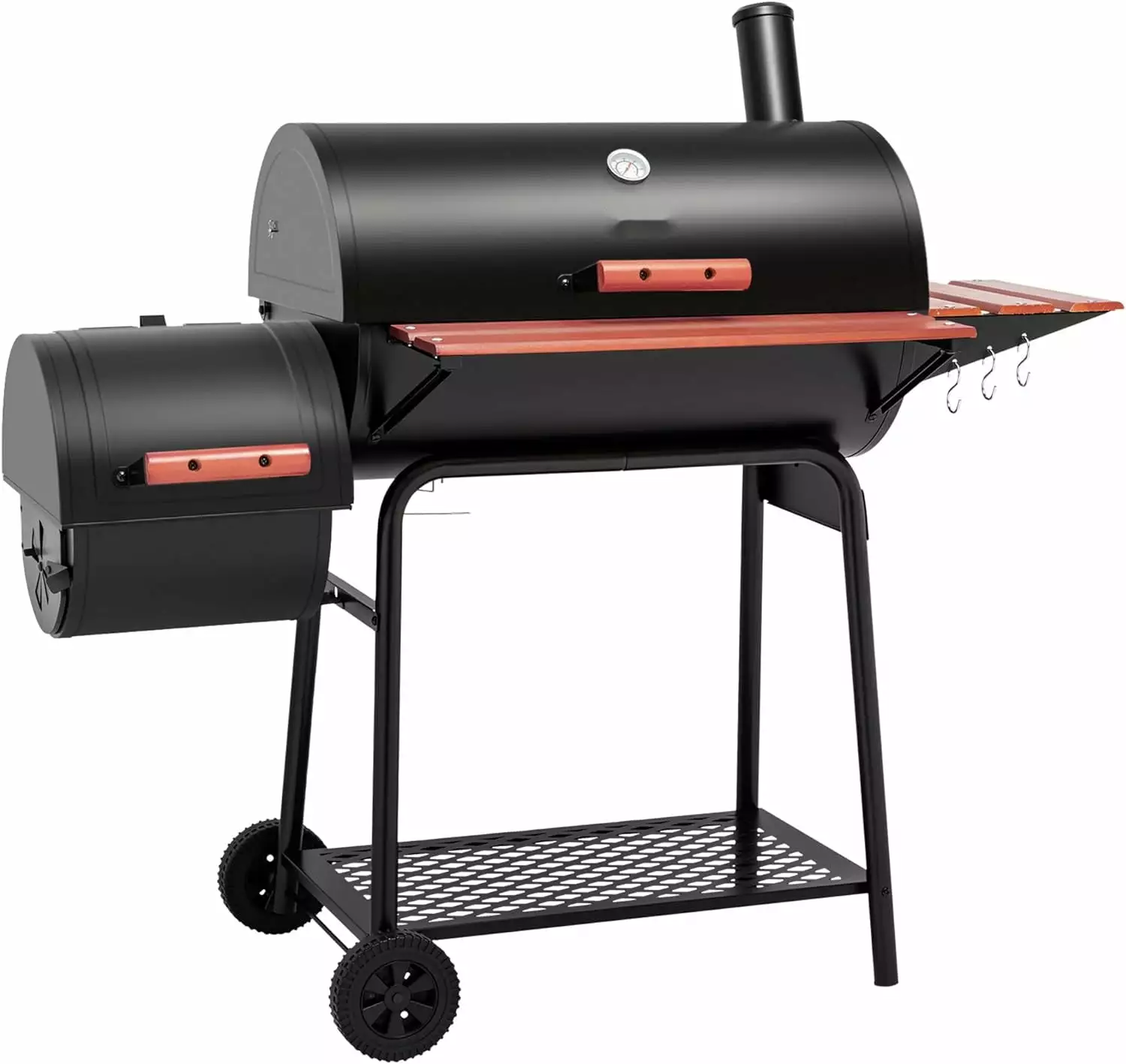 30 Inch Barrel Charcoal Grill Side Table Outdoor Backyard BBQ