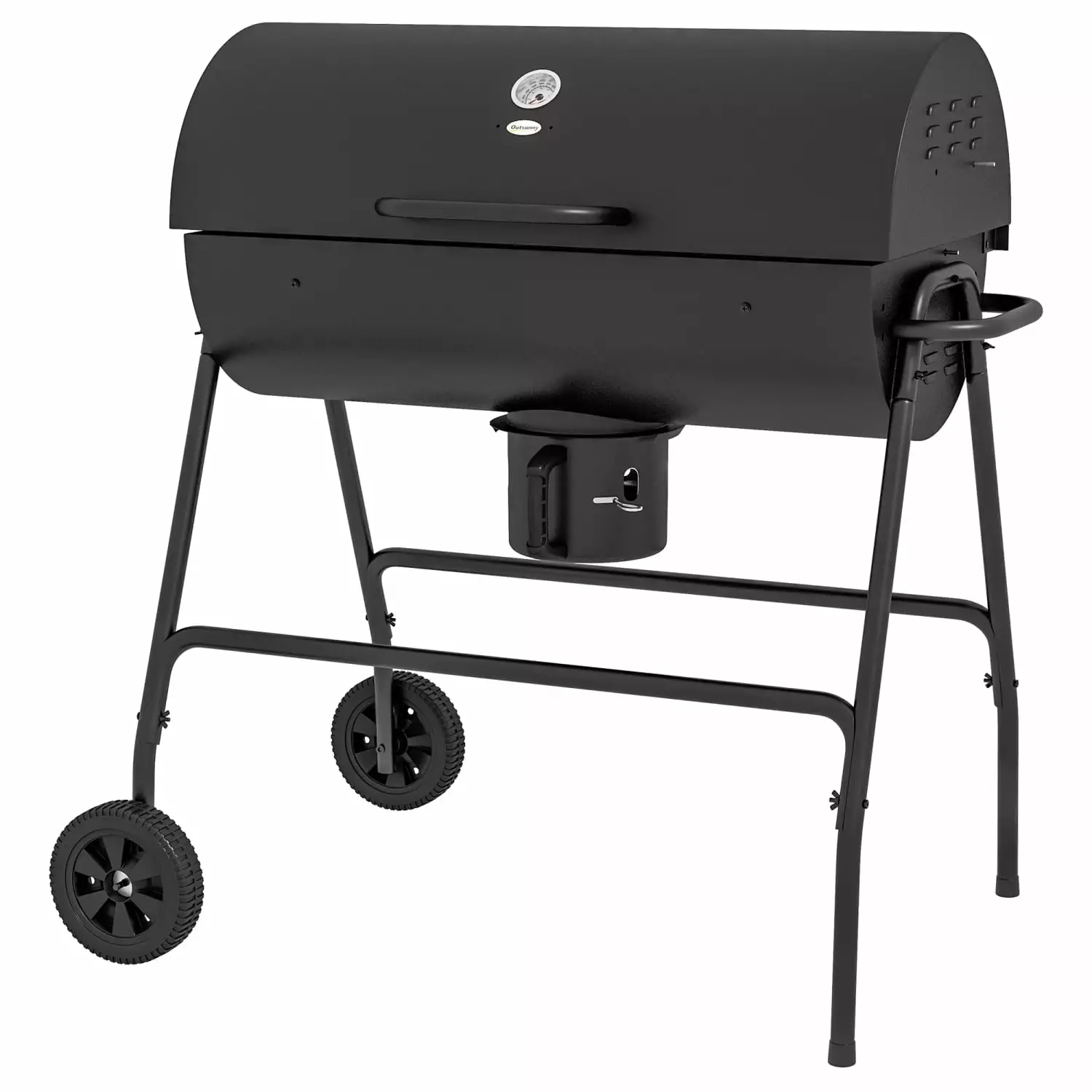 LEIYEHOOM Barrel Charcoal BBQ Grill 420 sq. Cooking Area Wheels Ash Catcher Built- Thermometer None