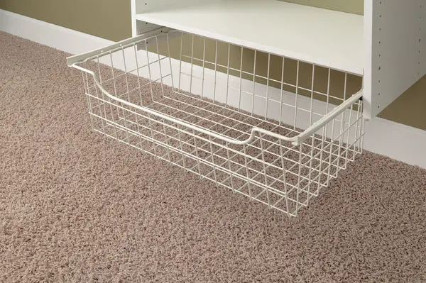 Easy Track 1308 Closet Wire Basket 8 x 24 Inches White