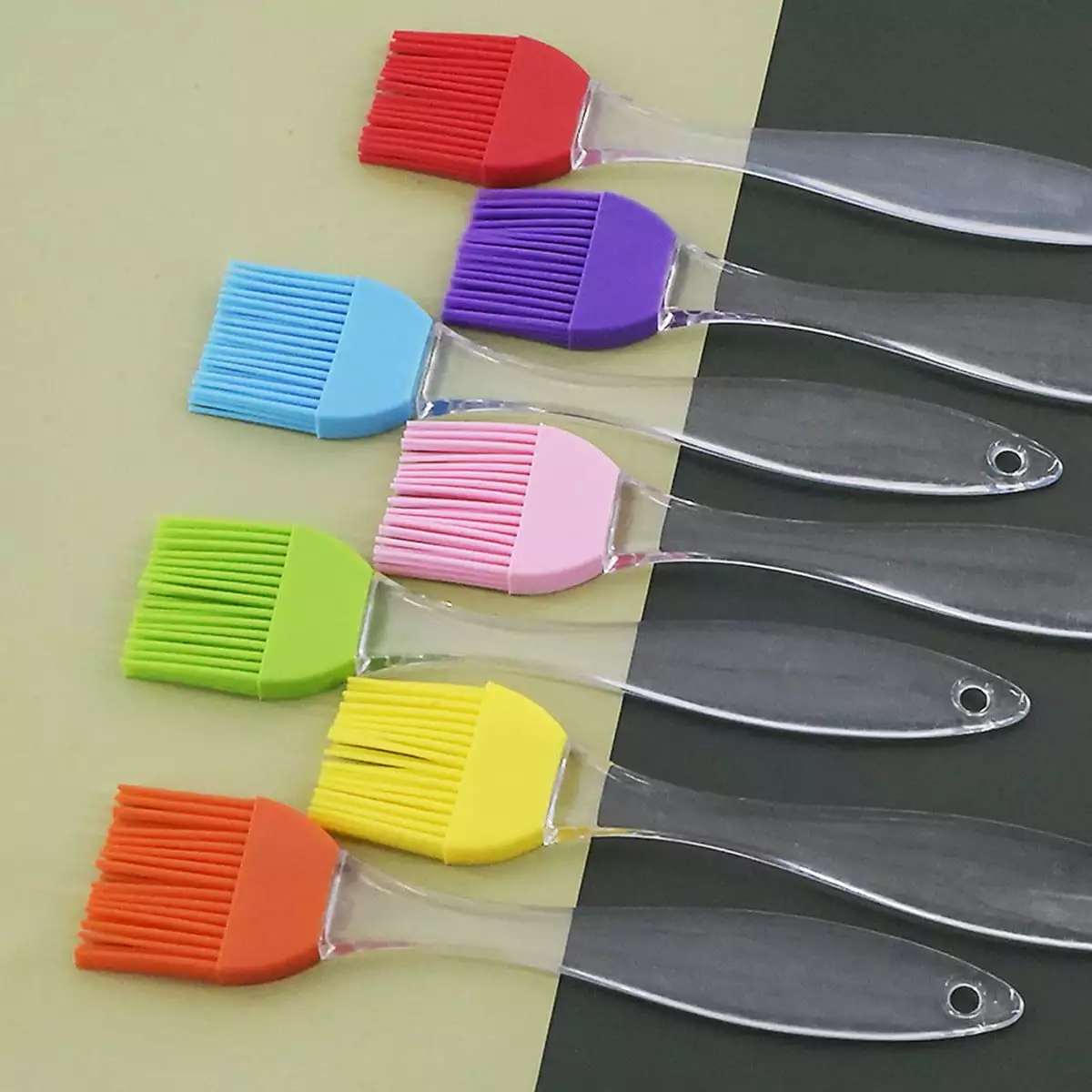 Mgcok Large Transparent Handle Split Oil Brush High Temperature Kitchen and Outdoor BBQ