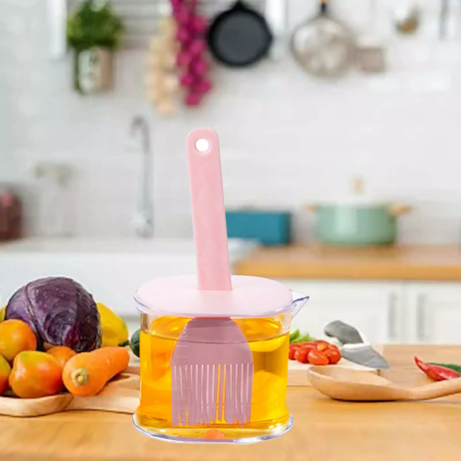 TRIEIY Dual Use Oil Bottle and Brush - Barbecue Grill Pan Oil Pot - Kitchen Accessories