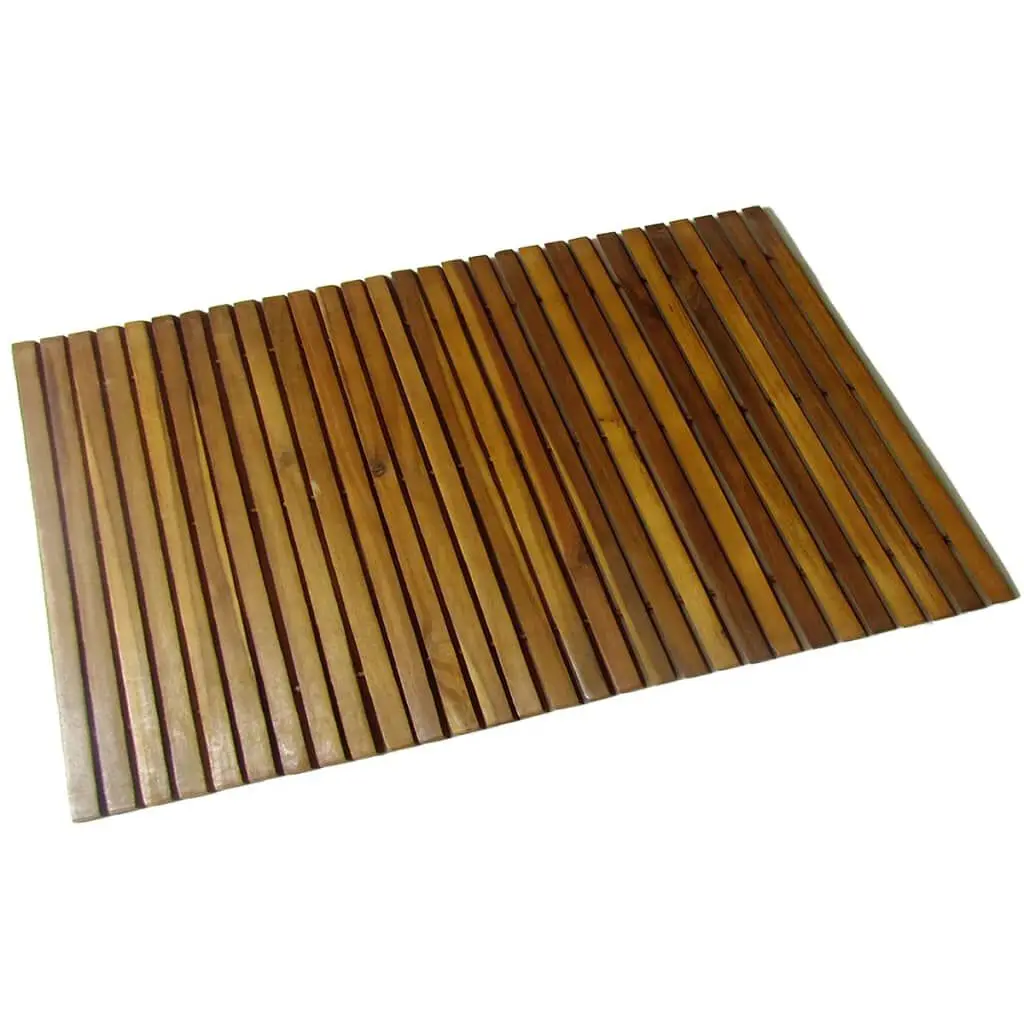 Acacia Wood Bath Mat 31.5x19.7 Inches Natural Wooden Bathroom Rug