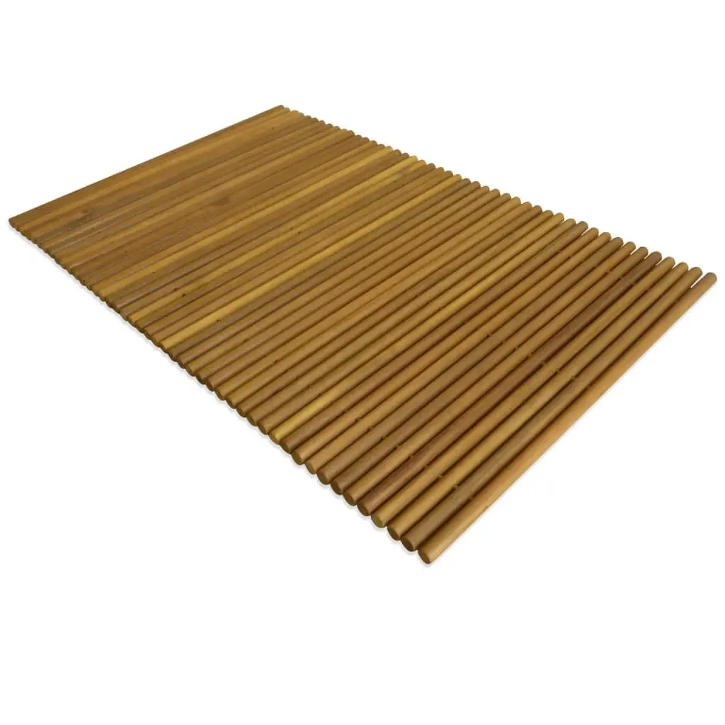 Bath Mat Acacia Wood 31.5 Inch Waterproof Bathroom Floor Mat