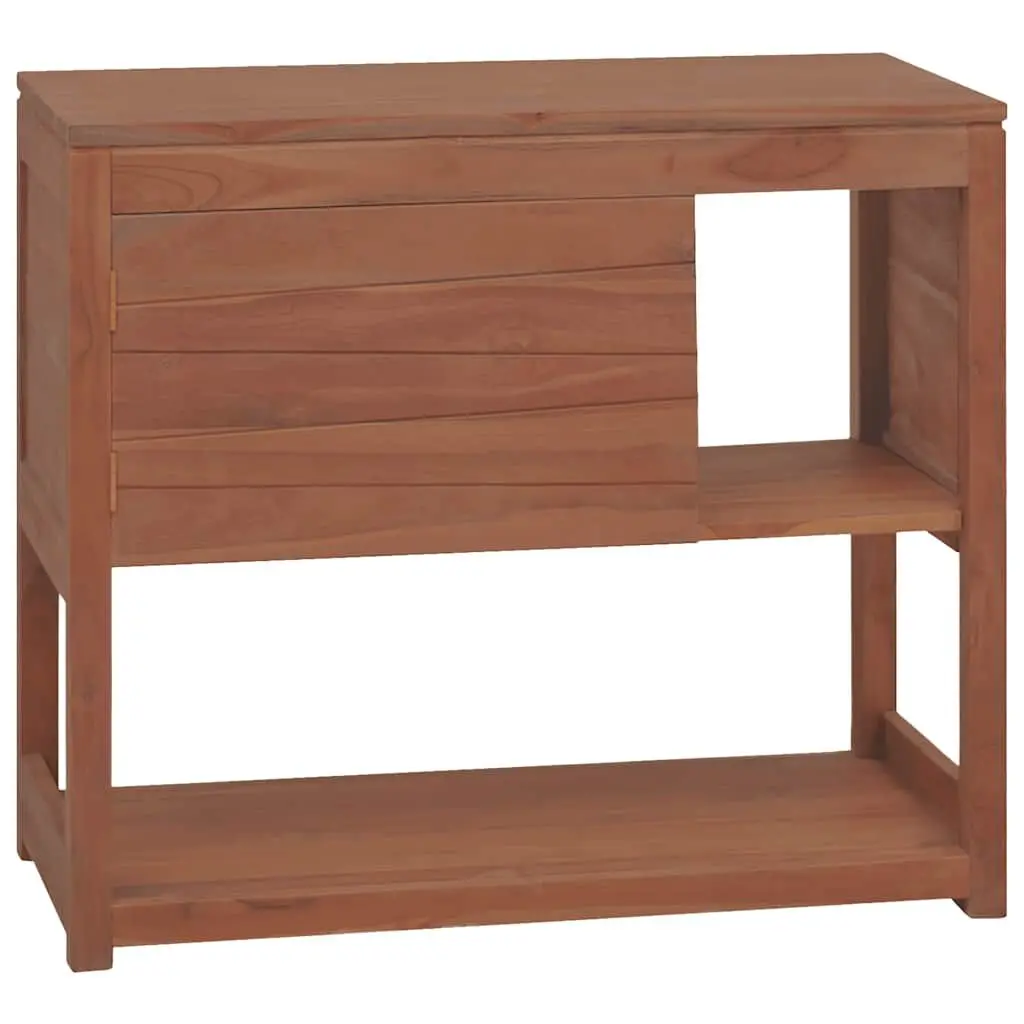 Bathroom Cabinet 33.5x15.7x29.5 Inches Solid Wood Teak Storage Mirror