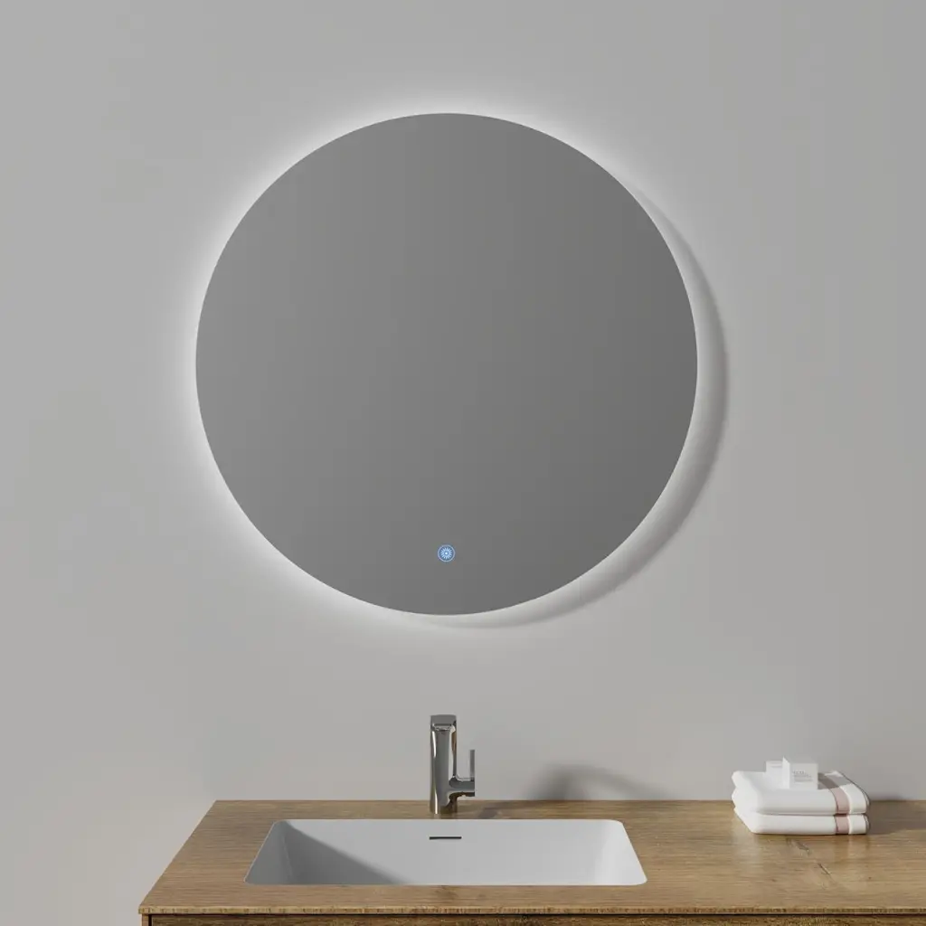 32 Inches Wall Mounted LED Round Mirror Lights Vanity Bathroom Mirror bathininc