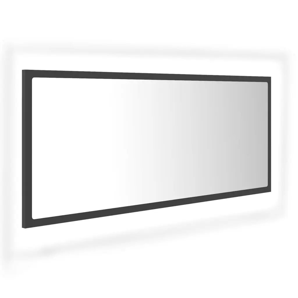 LED Bathroom Mirror Gray 39.4x3.3x14.6 Inches Acrylic Lights