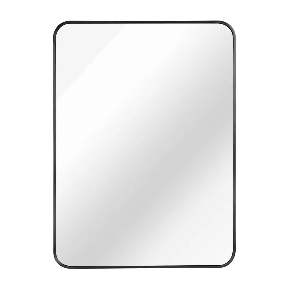 Black 24x32 Metallic Rectangular Bathroom Wall Mirror Crystal Frame sdkoa