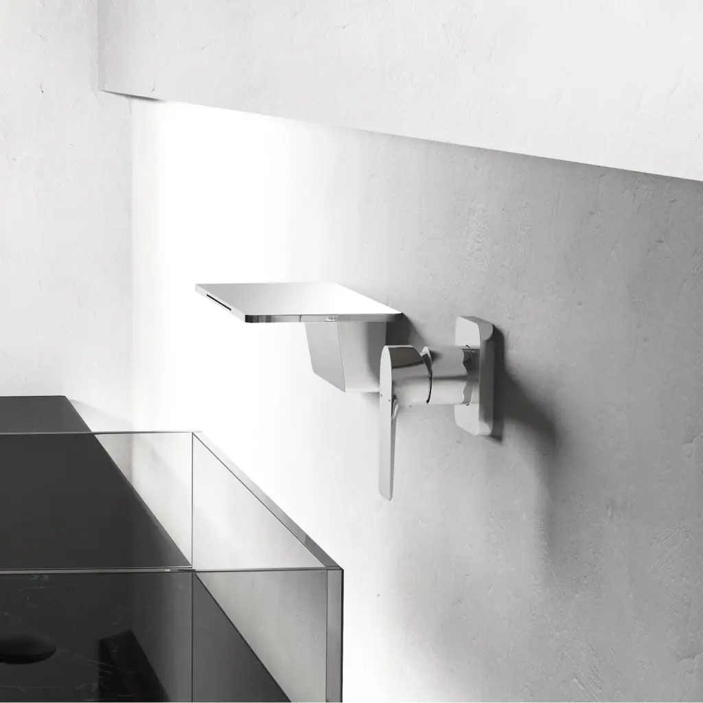 Waterfall Bathroom Sink Faucet Chrome Copper Alloy Modern Vessel Lavatory Tap rnb
