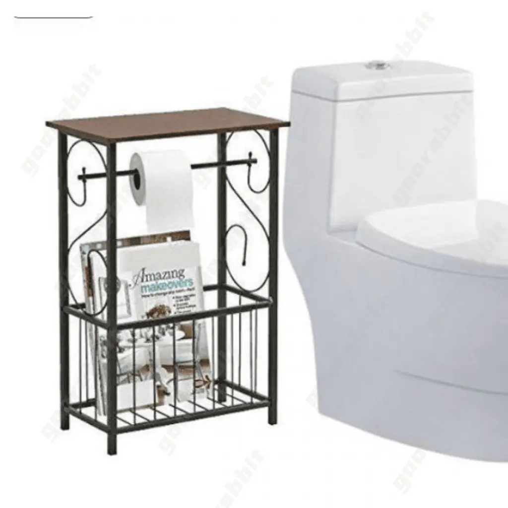 Goorabbit Bathroom Table Toilet Tissue Paper Holder Stand Rack Magazine Storage Organizer