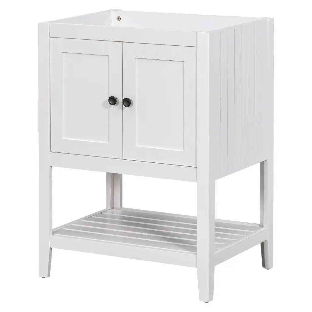 24 Inch Bathroom Vanity Base Only Solid Timber Frame Storage Cabinet by