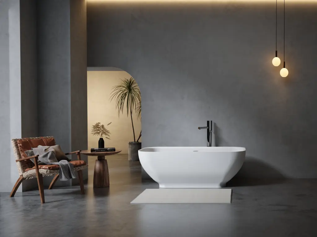 67 Freestanding Solid Surface Bathtub Premium Engineered Marble Resin bathin