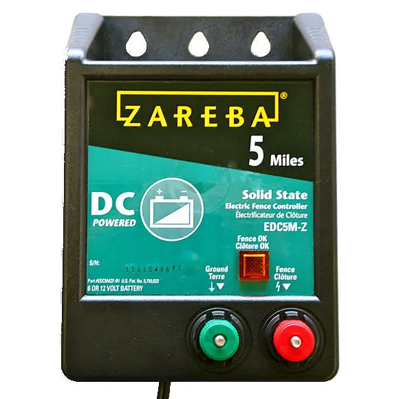 Zareba EDC5M-Z/B5 5 Mile Battery Operated Solid Fence Charger Livestock and Pets