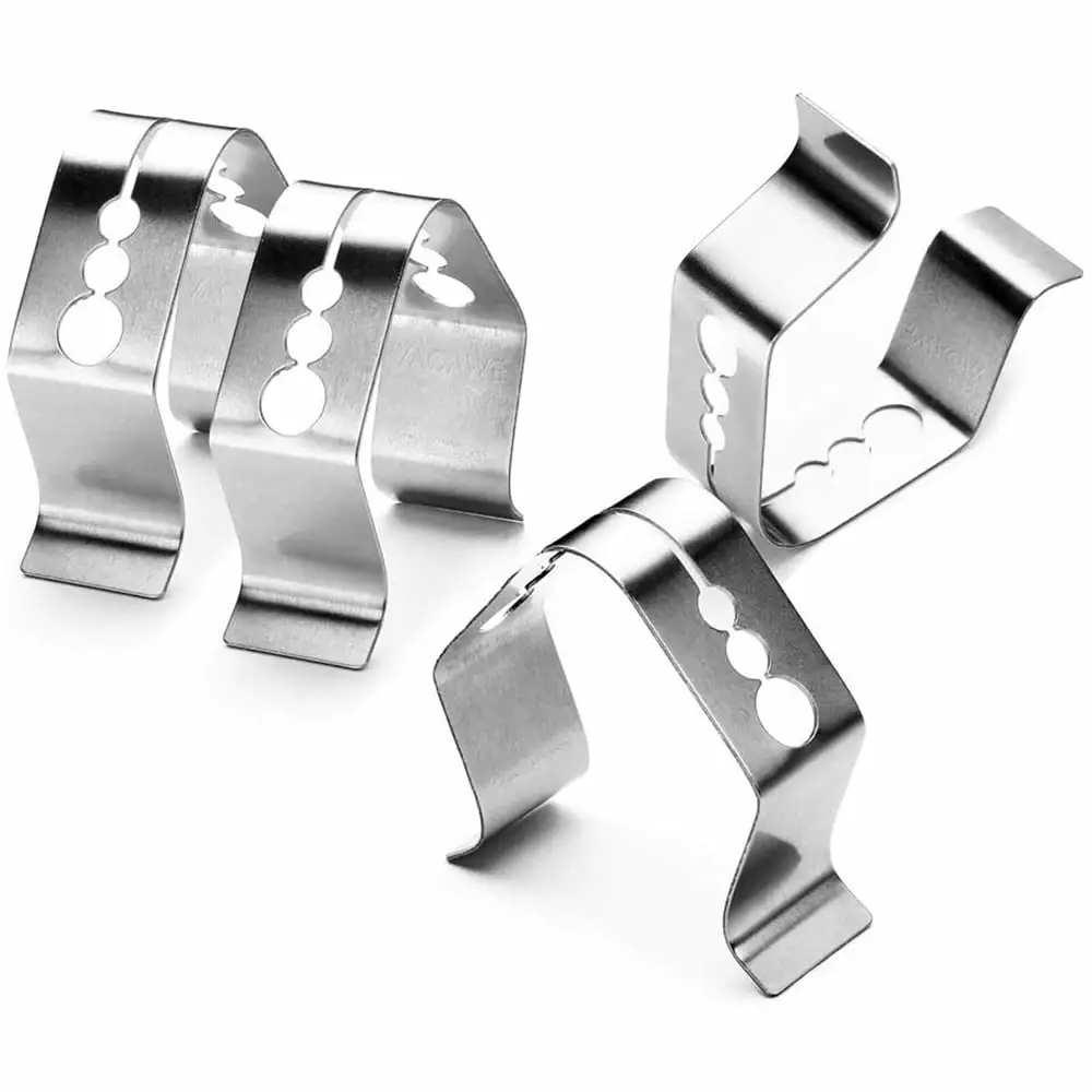 YAOAWE 4 Set Metal Clips Holder Grill Oven Thermometer Meat Probe Clips BBQ Ambient Temperature Probe Clips 250v