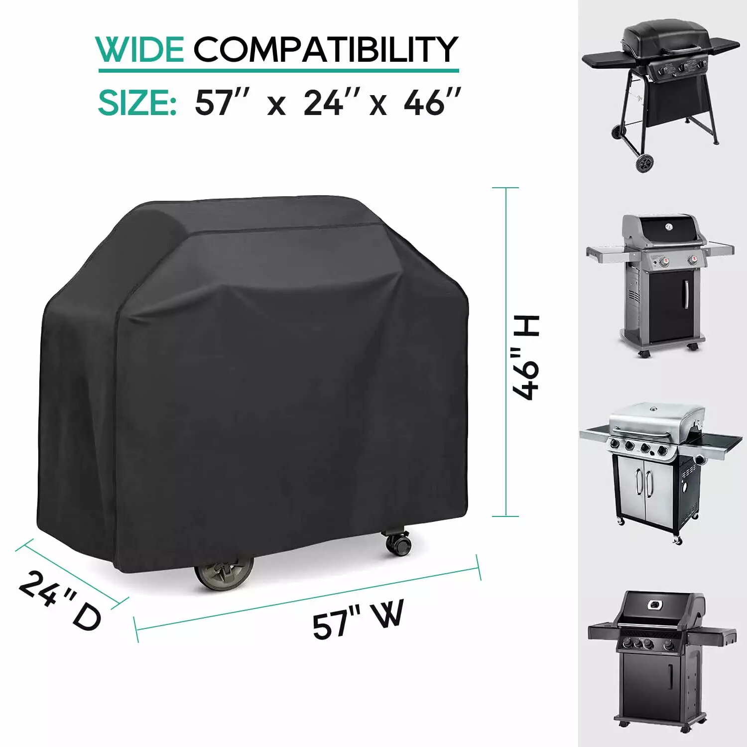 BBQ Gas Grill Cover 57/67 Inch Waterproof Outdoor Heavy Duty Protection 39