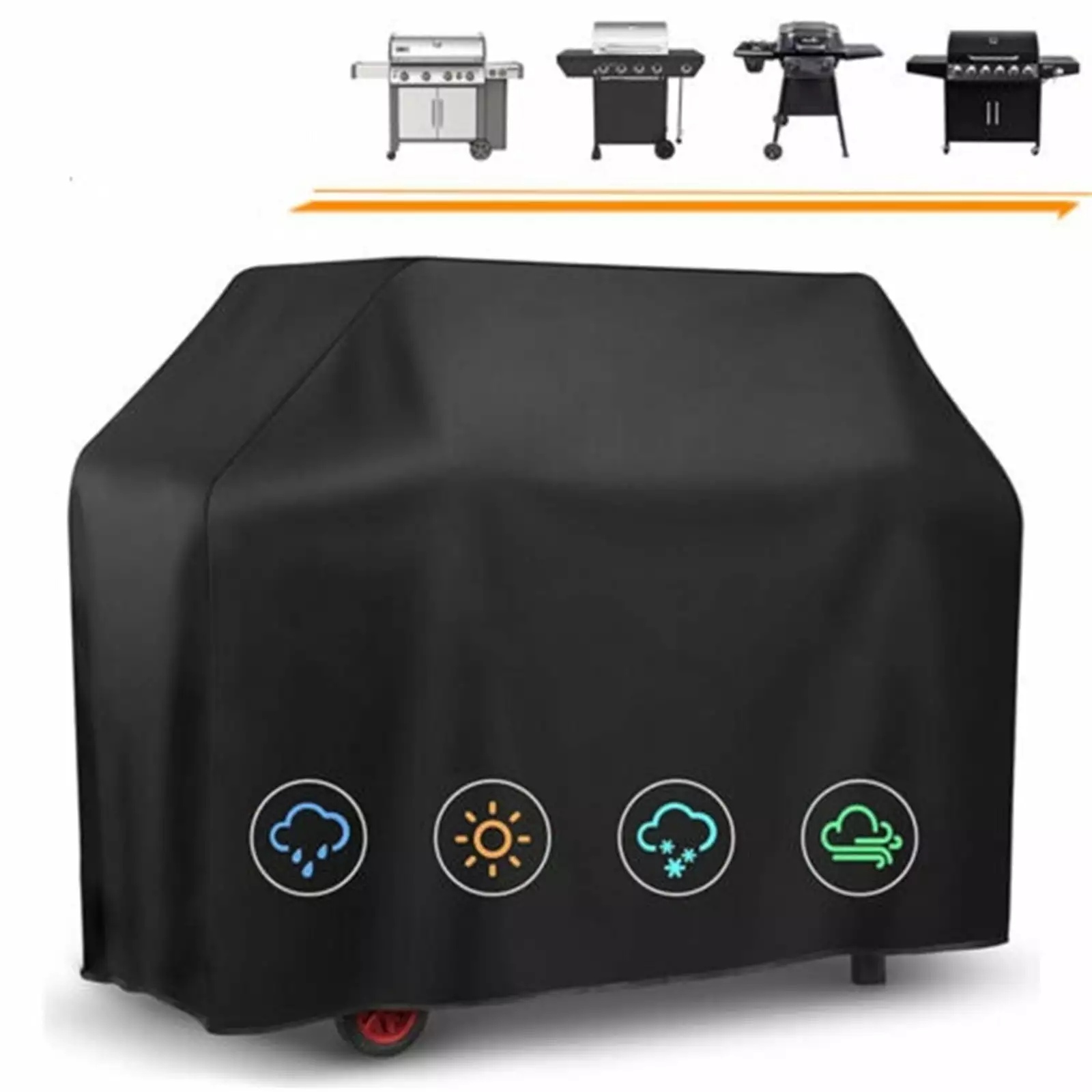 RONSHIN 57 Inch 210T BBQ Gas Grill Cover Outdoor Waterproof Heavy Duty UV Protective Storage Bag S145