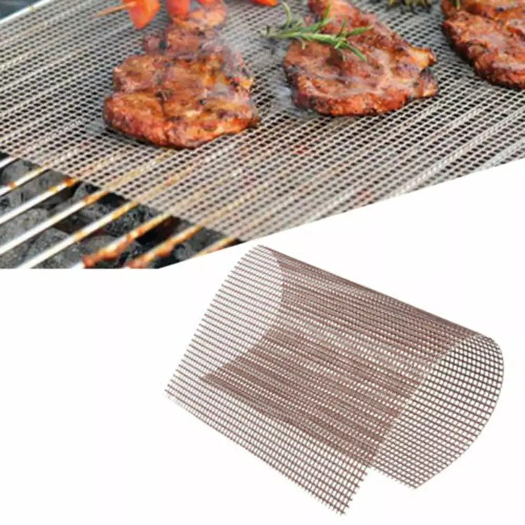 Non-Stick BBQ Grill Pad Mat Mesh Net Grilling Baking Outdoor Barbecue