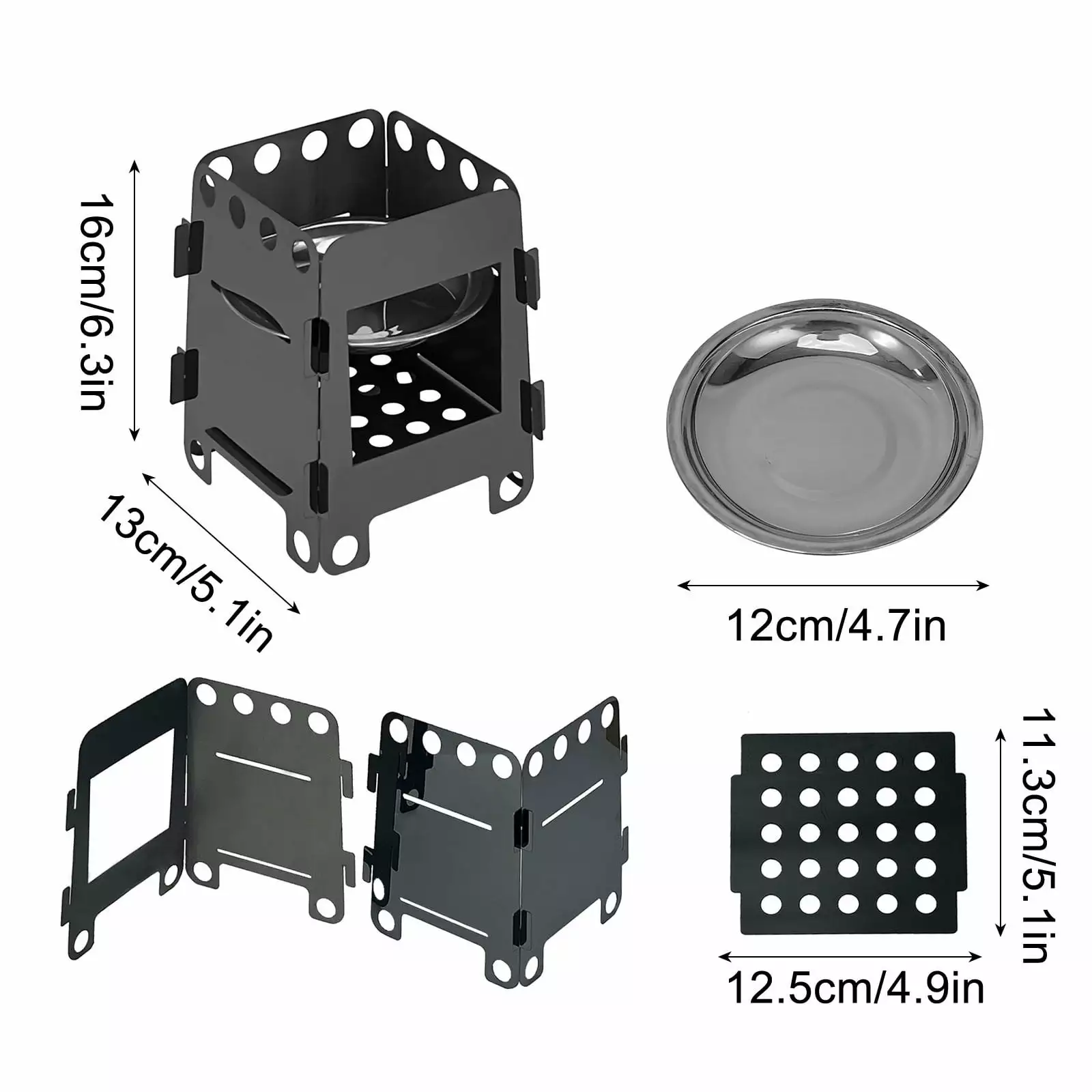 ZKCCNUK Wood Burning BBQ Grill Pan Tray Outdoor Camping Fire Picnic and Hiking