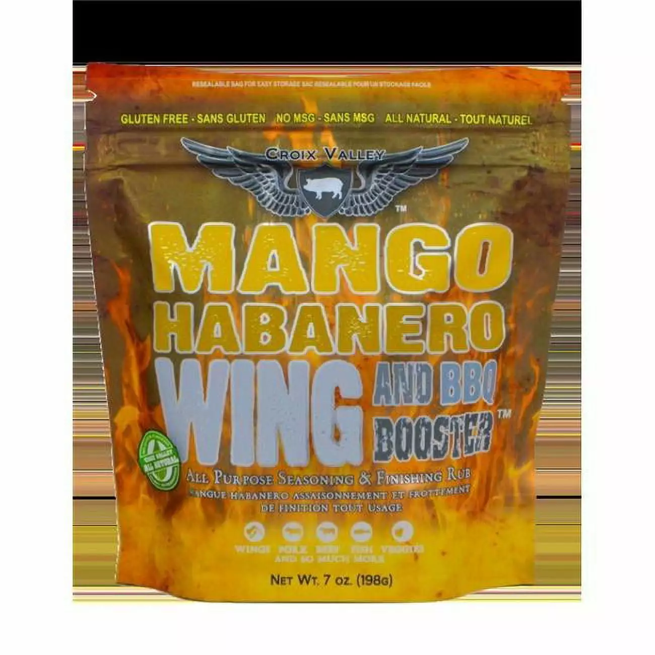 Croix Valley Foods 7 oz Mango Habanero Wing & BBQ Booster Sauce Grilling and Dipping 1