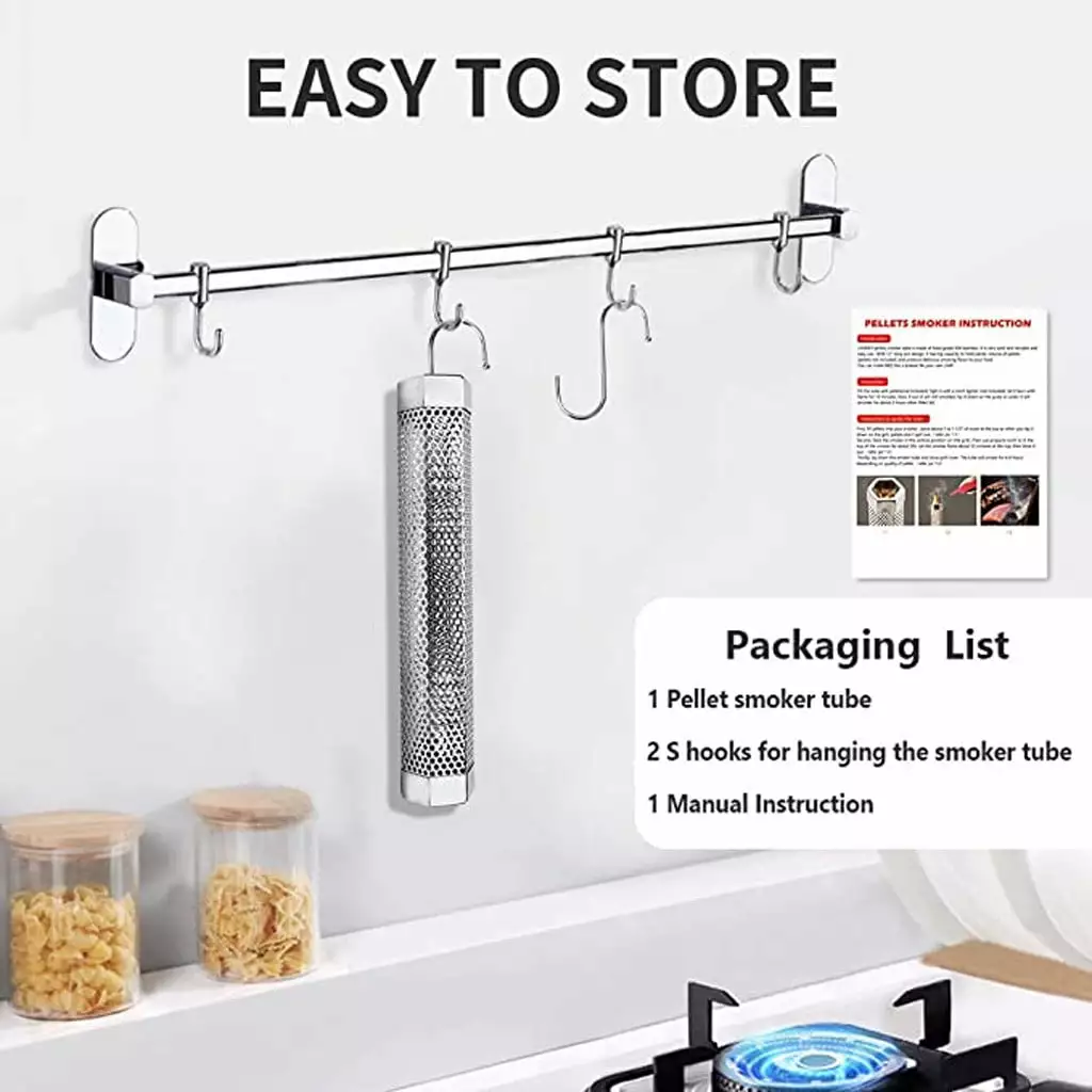 12'' Hexagon BBQ Wood Pellet Tube Smoker - Travel-Friendly Barbecue Smoke Generator Outdoor Grilling