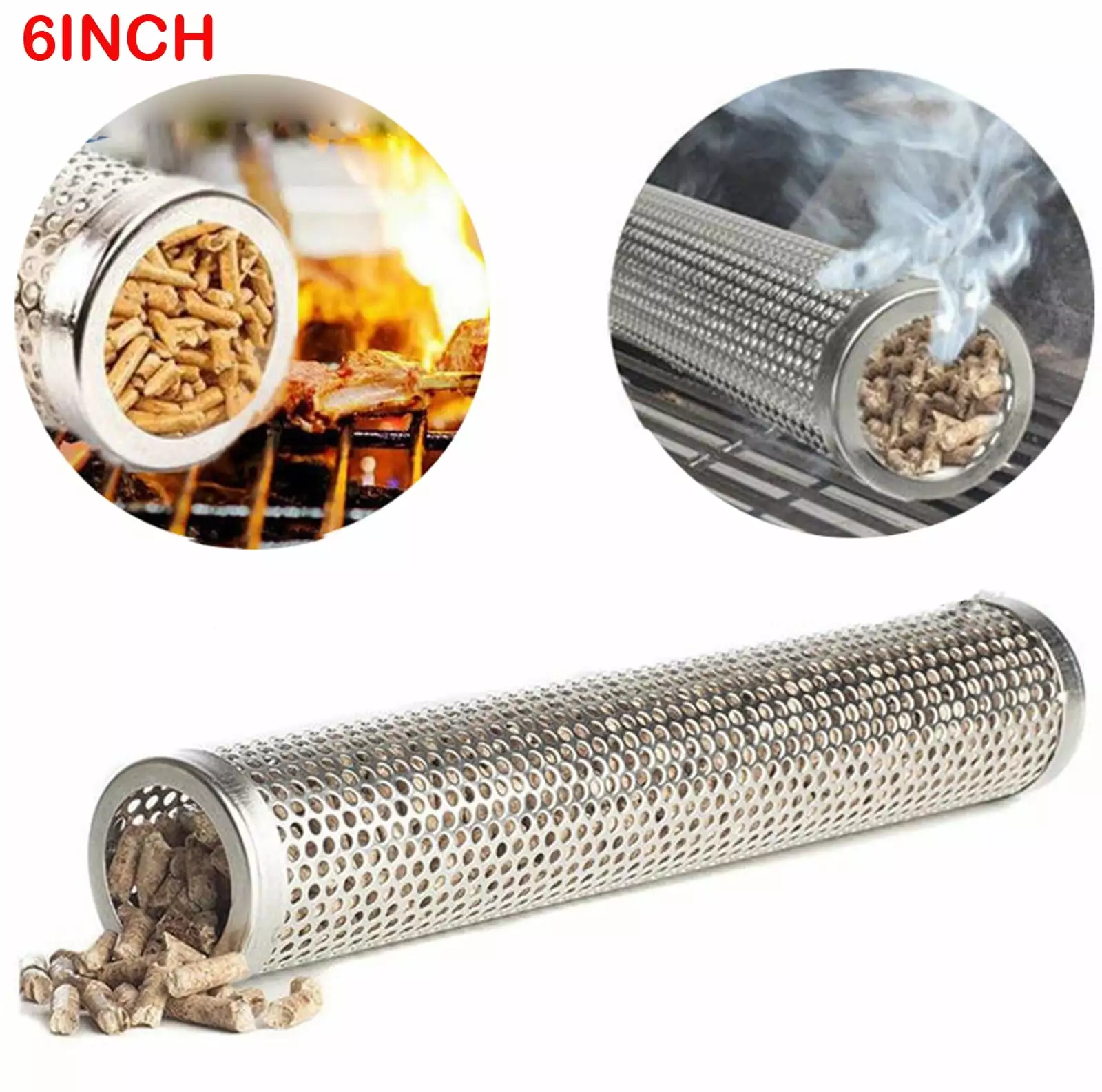 XiLanHUA Stainless Steel BBQ Smoker Grill Tube Vegetables Cheese Nuts Dense Smoke One