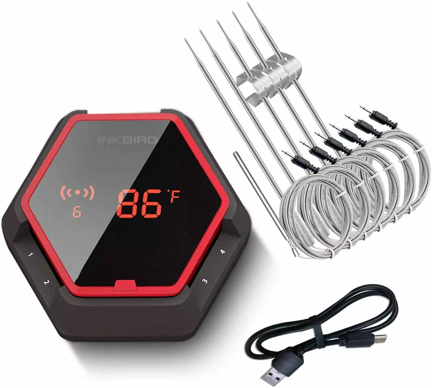 Inkbird Bluetooth BBQ Thermometer IBT-6XS 6 Probes Wireless Meat Monitoring