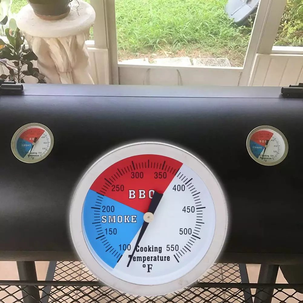 Large Face BBQ Temperature Gauge Smoker Wood Charcoal Pit Grill Thermometer