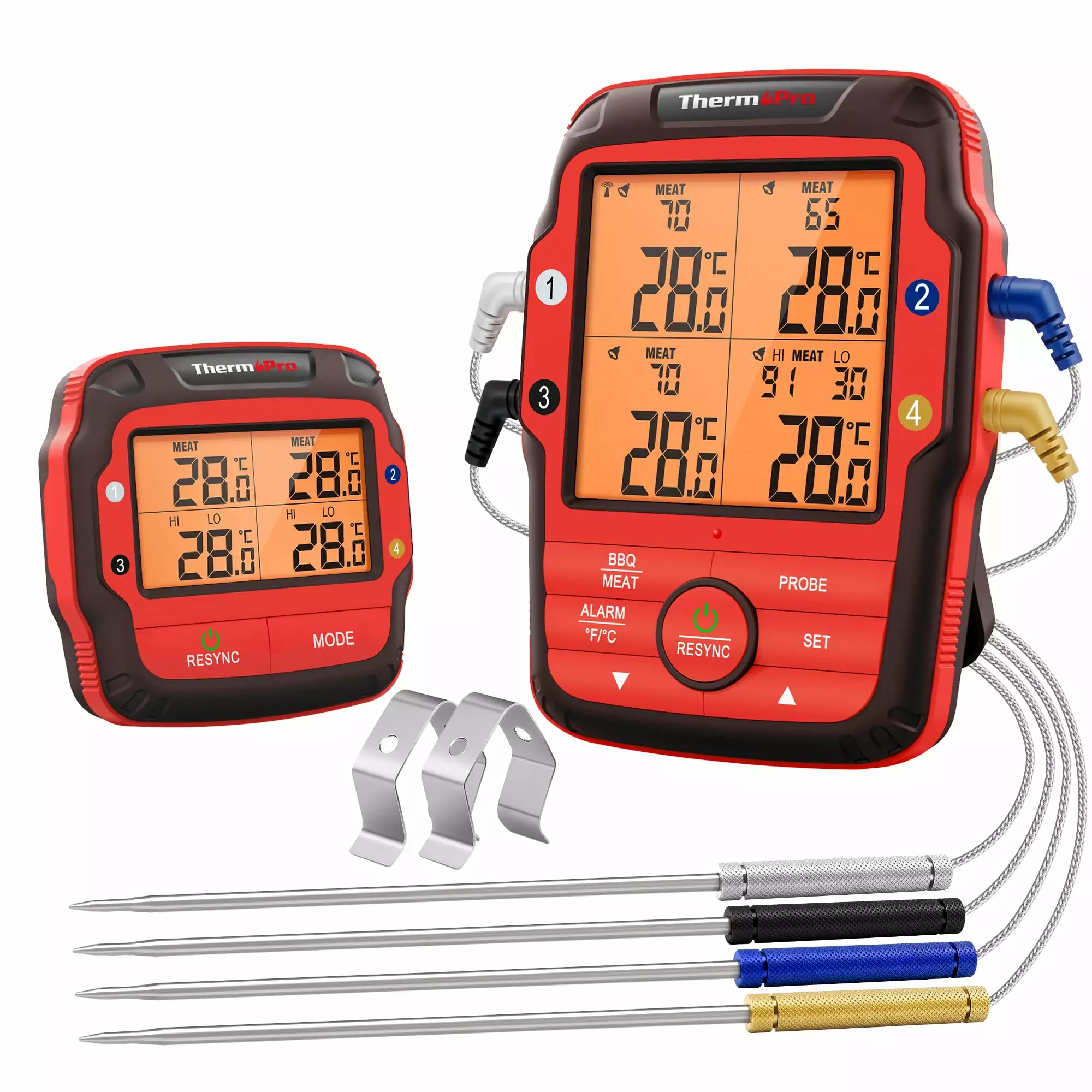 ThermoPro TP827BW Wireless Meat Thermometer 4 Probes Grilling and Smoking