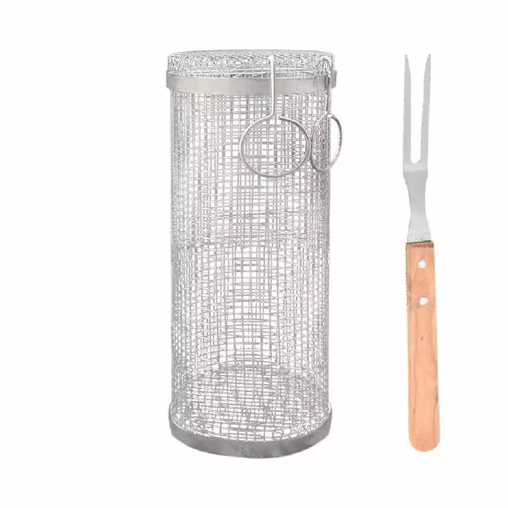 BBQ Net Tube Stainless Steel Grilling Binquireet Fork Barbecue Tool Set L