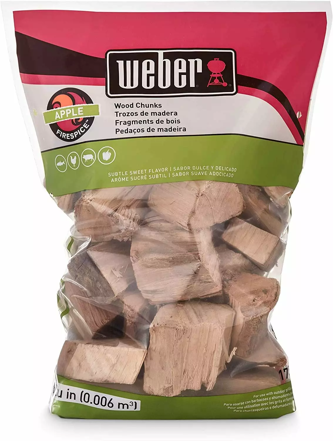 Weber 17139 Apple Wood Chunks 350 cu. . Smoking and Grilling Apple