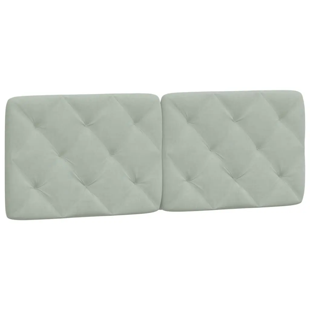 Light Gray Velvet Headboard Cushion 53.9 Inches Bed Comfort