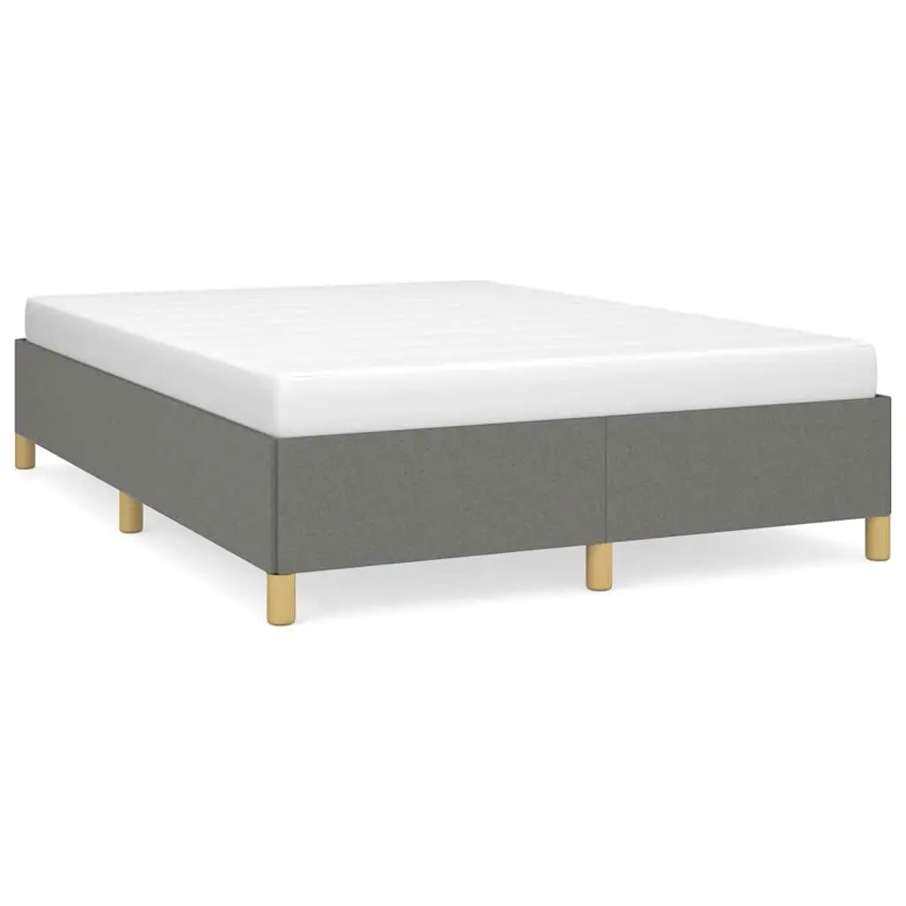 Bed Frame without Mattress Dark Gray 53.9x74.8 Inches Full Fabric