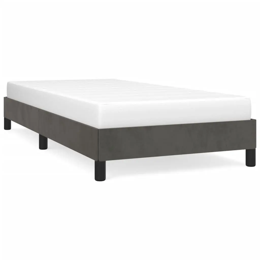 Bed Frame without Mattress Dark Gray Twin XL Velvet Platform