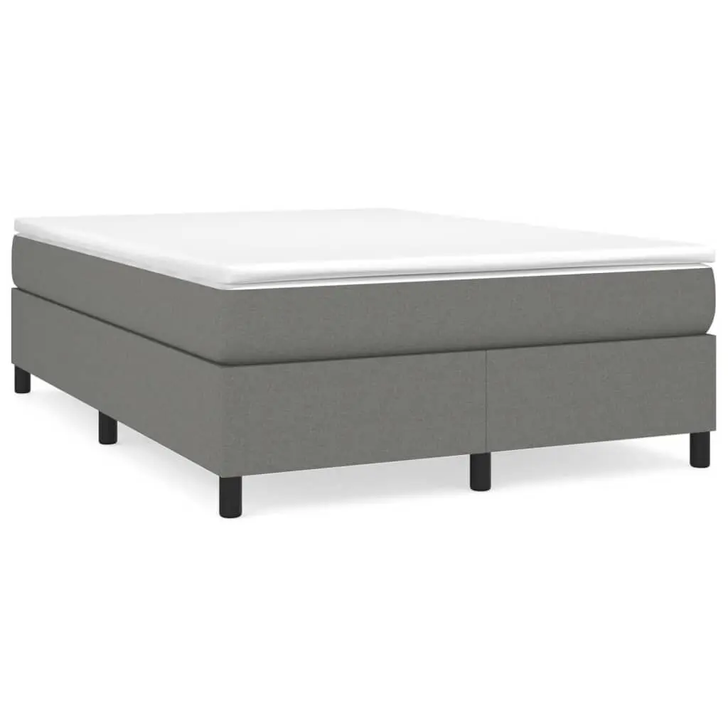 Bed Frame without Mattress Dark Gray Queen Size Fabric Platform (US/AU Only)