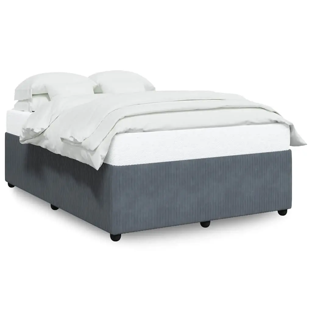 Bed Frame without Mattress Dark Gray Queen Velvet Upholstered Platform Bed
