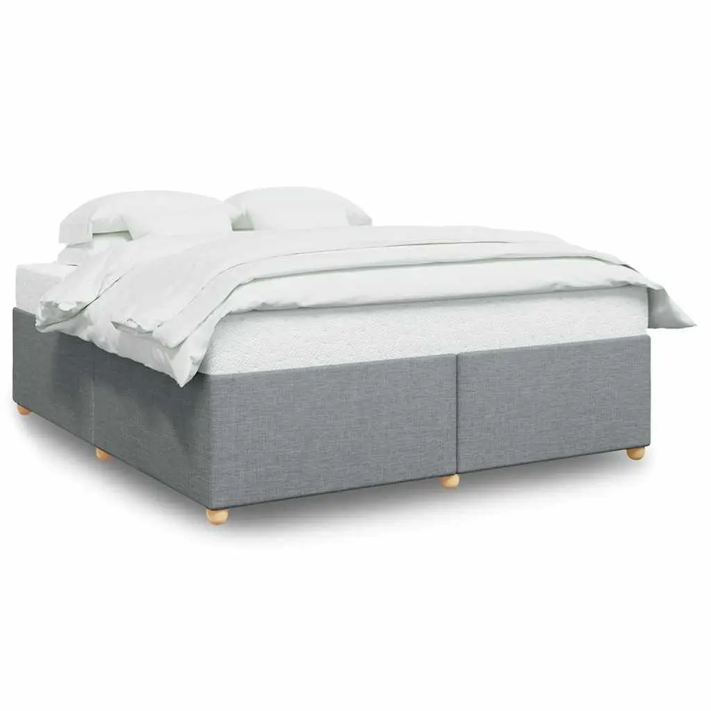 Bed Frame without Mattress Light Gray California King Fabric Platform Bed