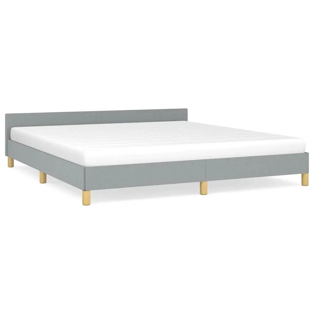 Bed Frame without Mattress Light Gray California King Fabric Platform