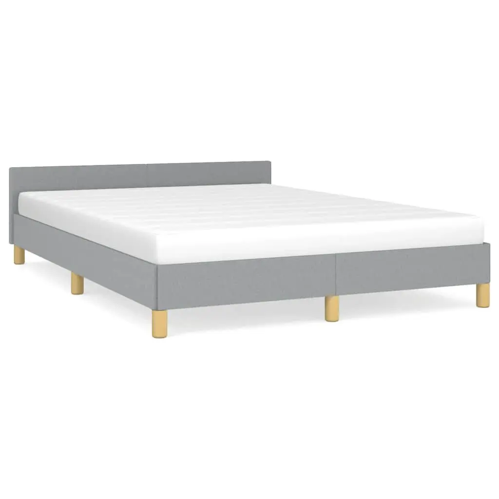 Bed Frame without Mattress Light Gray Full Fabric Modern Bedroom Furniture