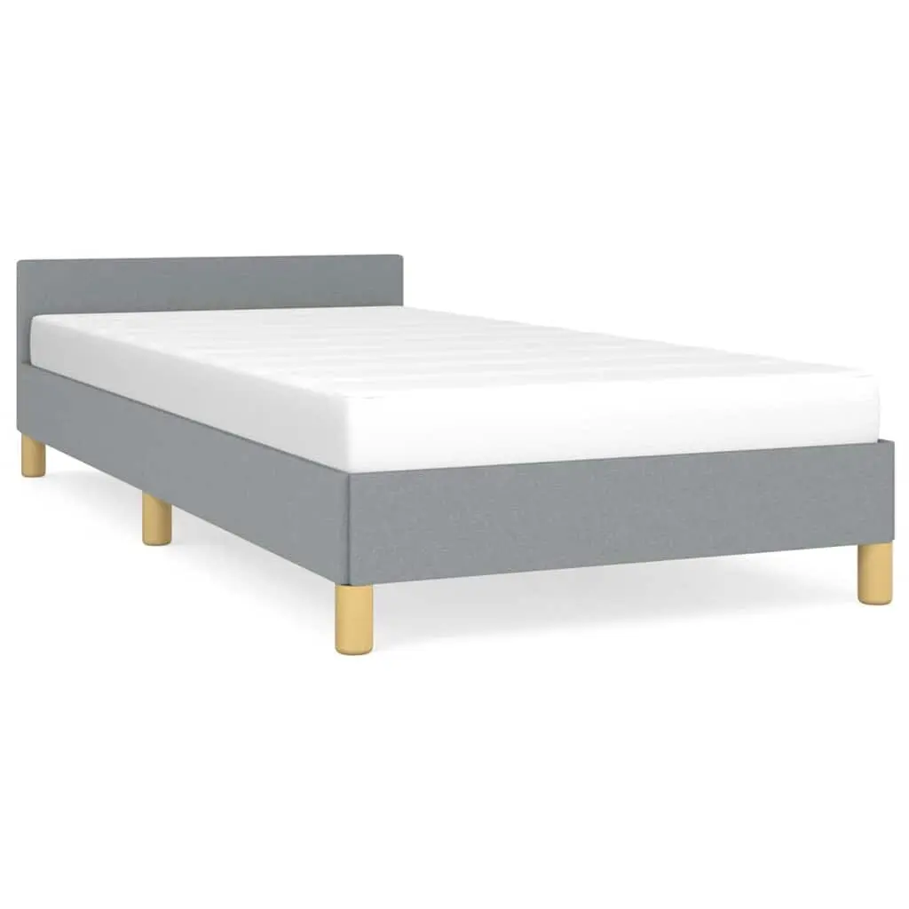 Bed Frame without Mattress Light Gray Twin XL Fabric Durable Bed Base