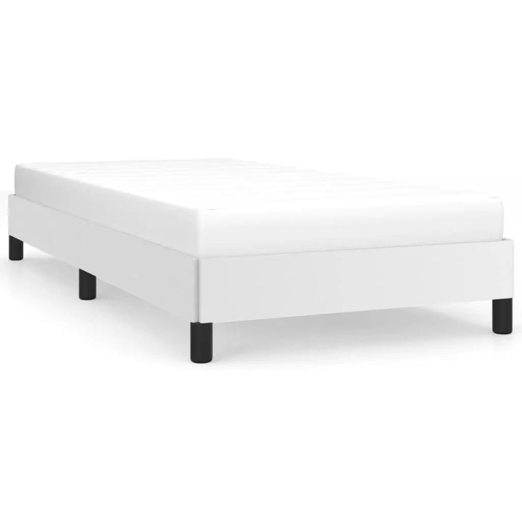 White Twin XL Bed Frame without Mattress 39.4x79.9 Inch Faux Leather