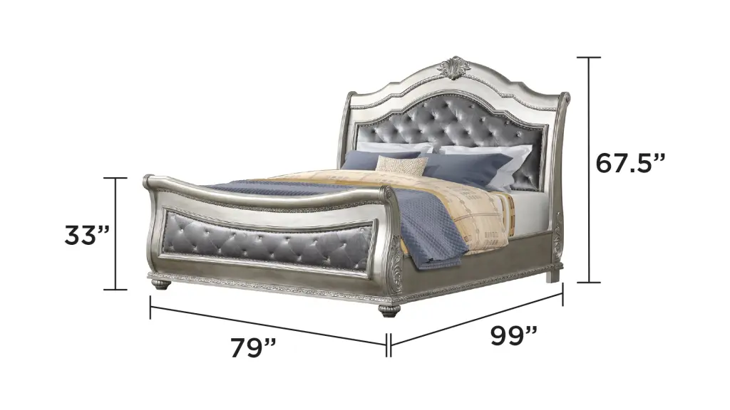 Destiny Traditional Style 5 Pc King Bedroom Set Upholstered Crystal Accents galaxy home furnishings