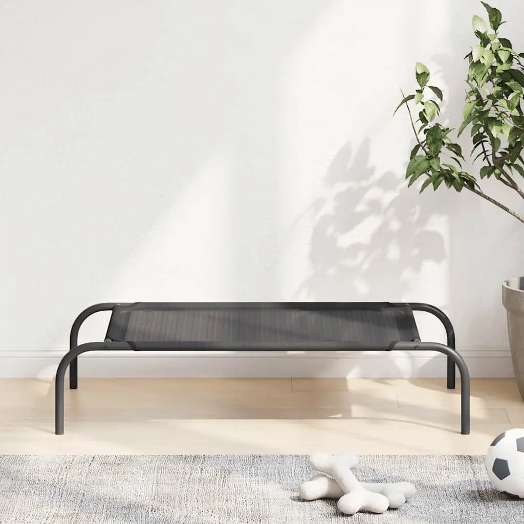 Elevated Dog Bed Black S Textilene Pet Furniture