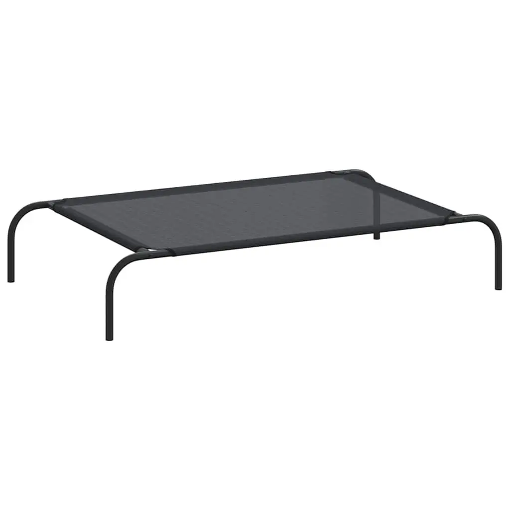 Elevated Dog Bed Black L Textilene Pet Furniture