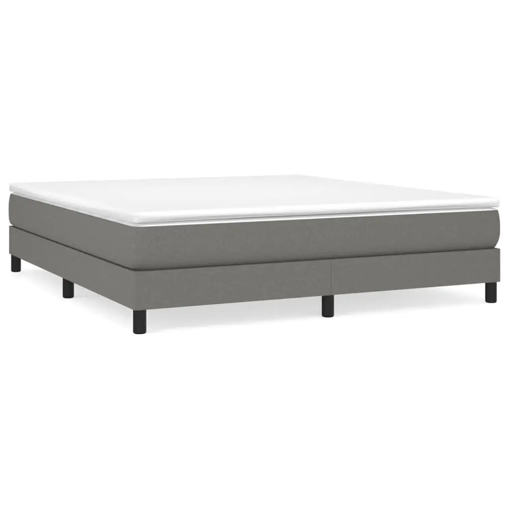 Box Spring Bed Mattress Dark Gray 76x79.9 King Fabric Bedroom Set