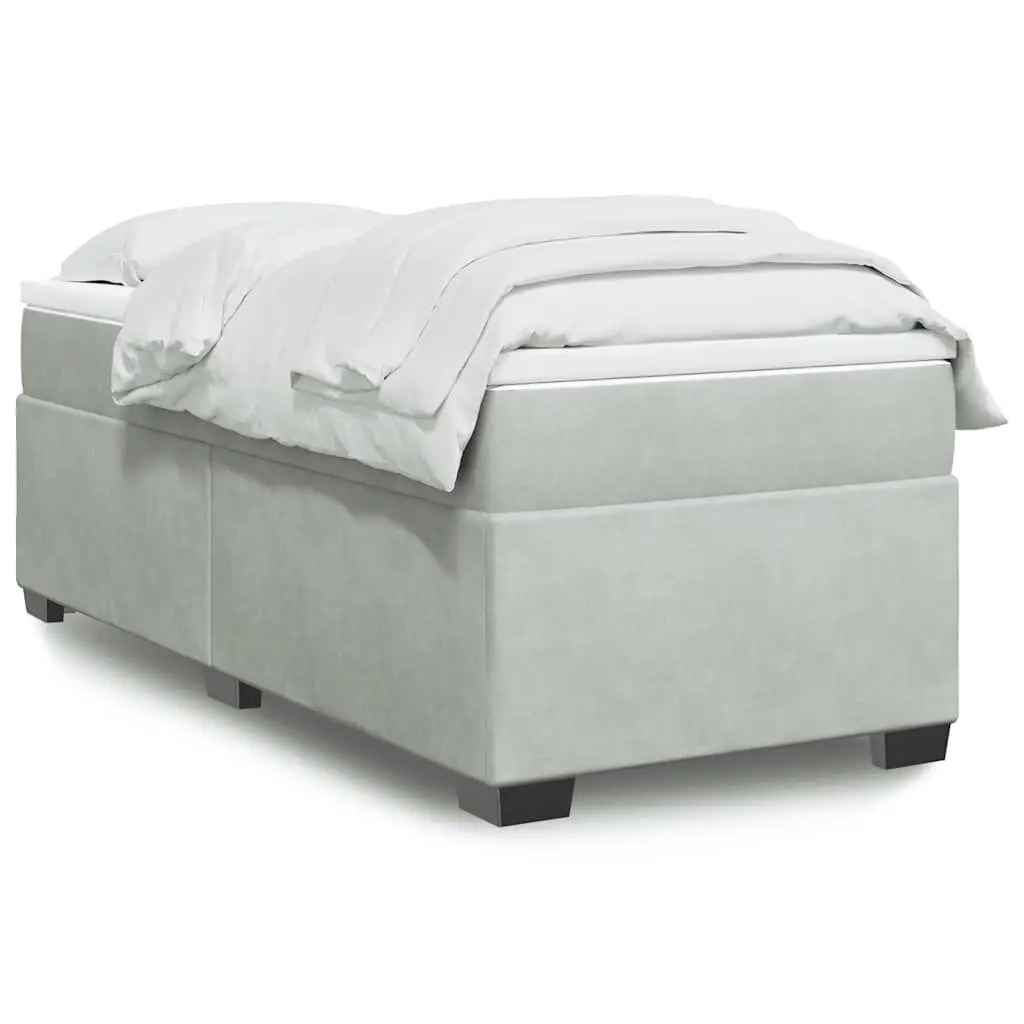 Box Spring Bed Mattress Light Gray Twin XL Velvet Bed Frame