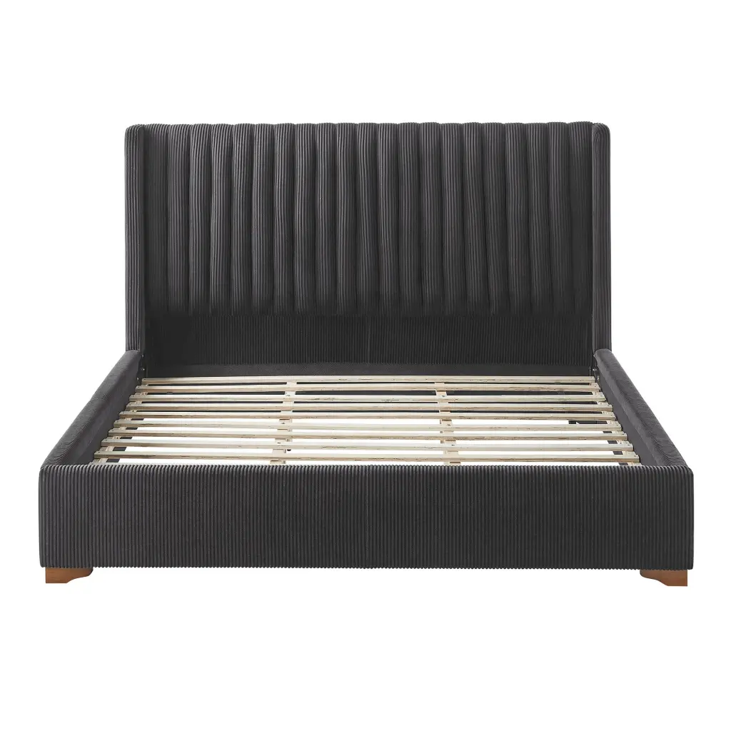 King Dimensions Modern Design Bed Frame Upholstered Queen Platform Bed justone