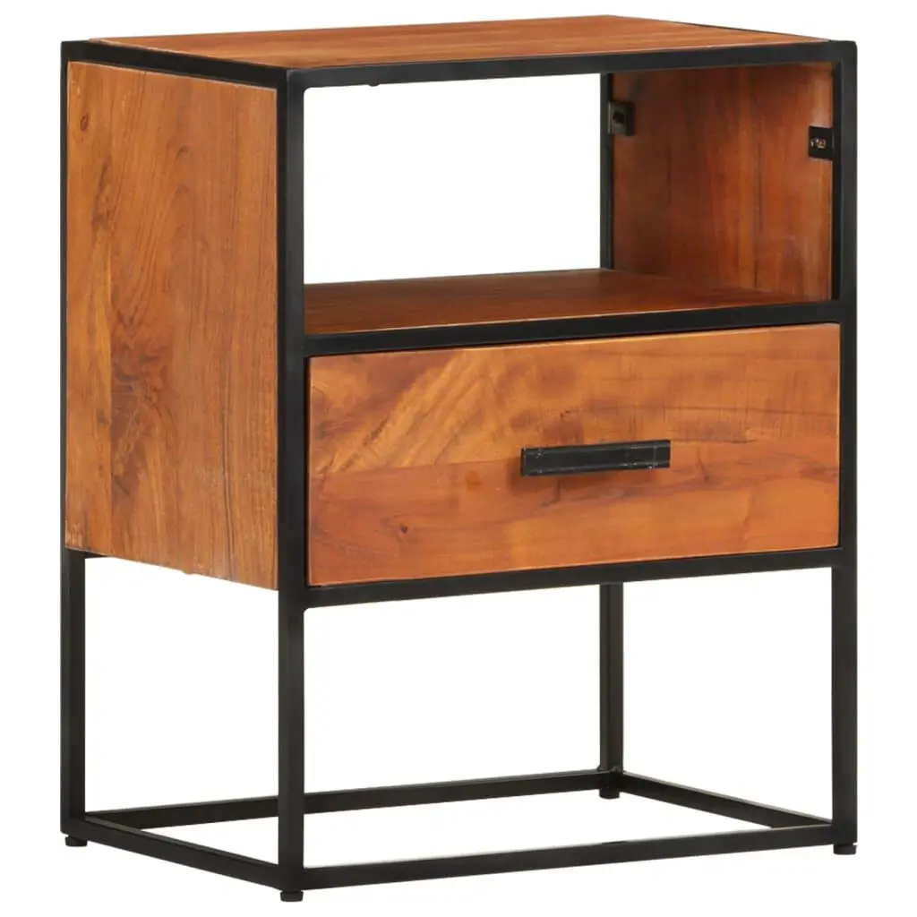 Bed Cabinet 15.7x11.8x19.7 Inches Solid Acacia Wood Storage
