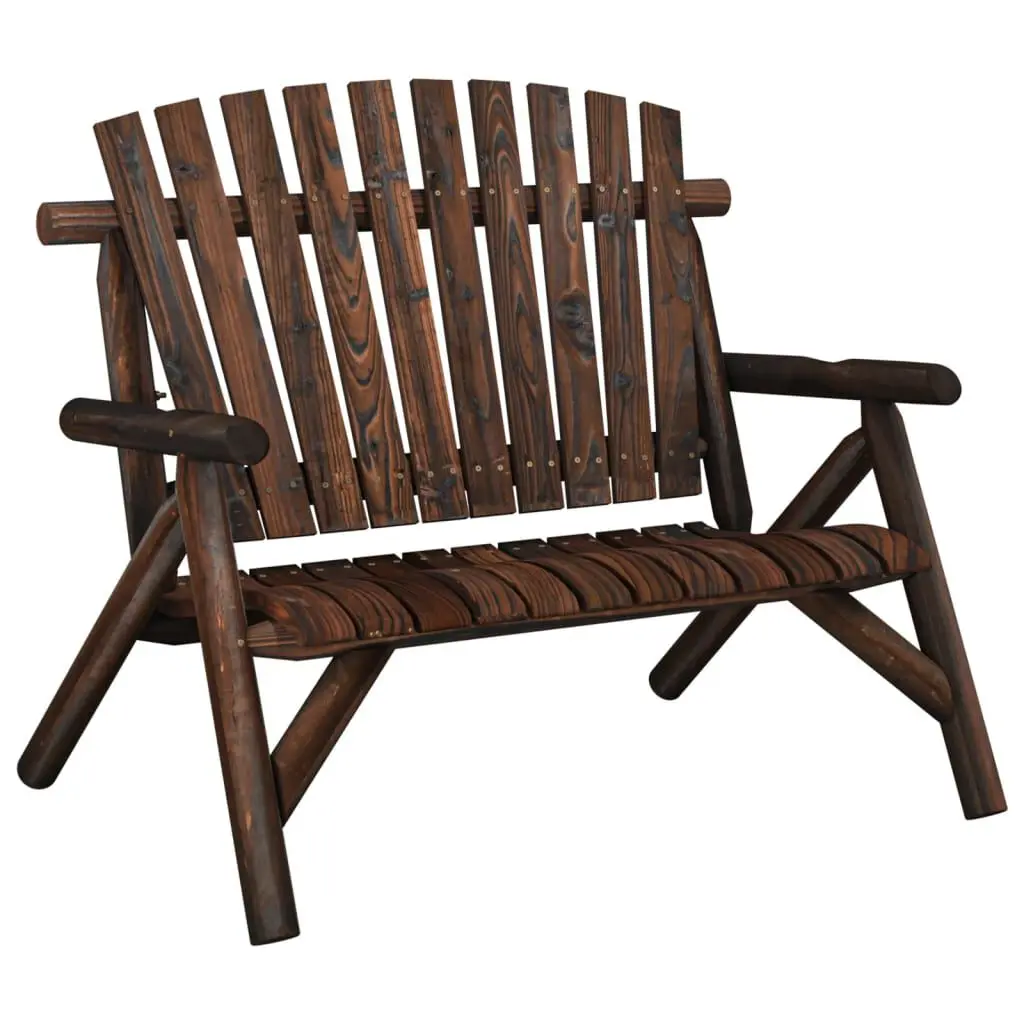 2-Seater Patio Bench 46.9x33.5x38.6 Inches Solid Wood Spruce Outdoor Furniture